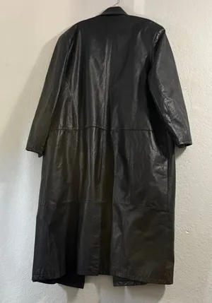 VTG General Clothing Co 100% Genuine Leather Trench Coat Women’s Size L thumbnail 3