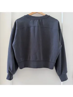 Lululemon Softstreme Perfectly Oversized Cropped Crew Dark Grey Size 2 thumbnail 6