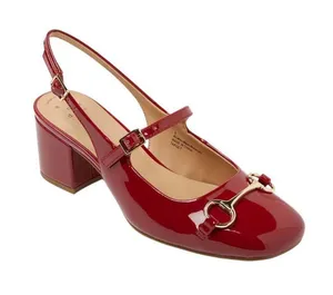 NWT A New Day Womens Lucky Square Toe Mary Jane Heel Block Heel 94305217 Red 6M thumbnail 1