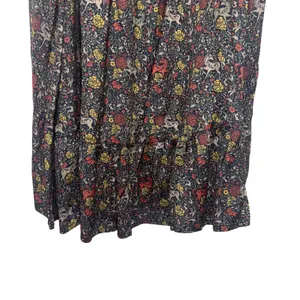 EQL by Kerrits Wild Horse Floral Button Front High Low Maxi Skirt Grey 1X NEW thumbnail 5