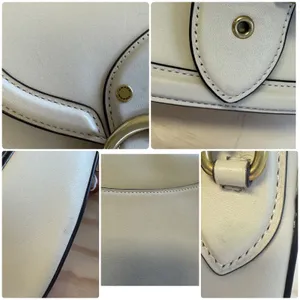 Coach Beat Saddle Bag Crossbody Ivory Leather 2 Straps Original & Guitar thumbnail 5