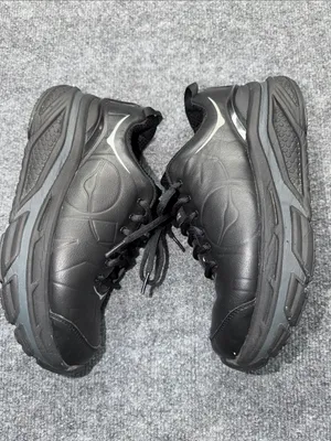 Hoka One One Black leather Walking Sneakers with Blue Lining thumbnail 4