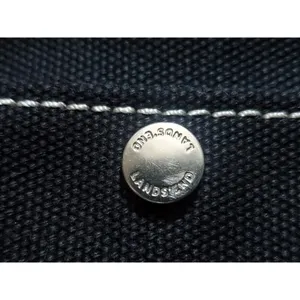 Lands’ End Canvas Pouch‎ Makeup Toiletry Bag Kit Black Embroidered Earth 6"x4" thumbnail 3