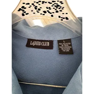 Ladies Club 2pc Baby Blue‎ Suede Pants Set Women's Size Large thumbnail 5
