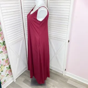 Zanzea‎ Maxi Slip Dress Maroon Red 12 Sleeveless thumbnail 2