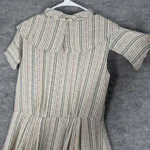 Brooks Brothers Size-6 Womens Midi Shirt Dress Silk Floral Ruffle Cream thumbnail 7