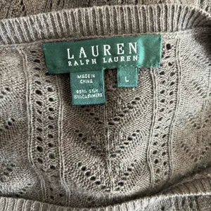 Ralph Lauren Silk Cashmere Sweater Womens‎ Large Green Brown Pointelle Open Knit thumbnail 9