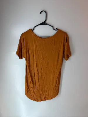 Abercrombie & Fitch Rust Brown V-Neck T-Shirt thumbnail 4