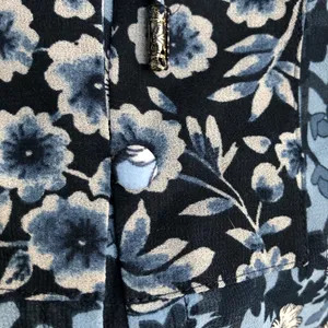 J Jill Women’s Shirt Blue Floral Long Sleeve Mixed Print Large thumbnail 8