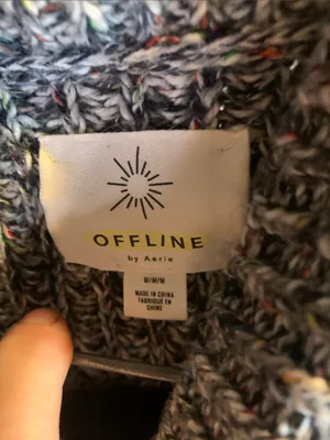 aerie Gray Half-Zip Sweater size M thumbnail 3