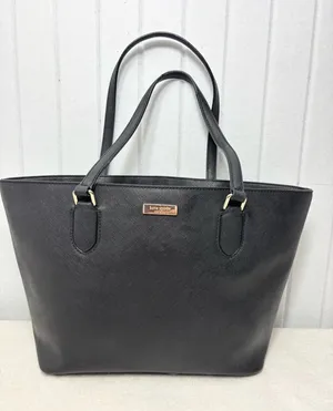 Kate Spade New York Leather Cow Black Saffiano Tote with Gold Plaque‎ thumbnail 1