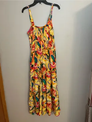 FARM Rio Yellow Tropical Floral Maxi Dress thumbnail 4