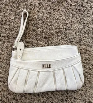 Elle Women's‎ White Clutch with Wristlet strap 10"x 6" thumbnail 1