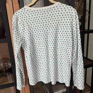 Roller Rabbit pajamas mint hearts print henley top long sleeve pima cotton thumbnail 6