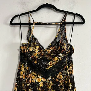 Urban Outfitters Lexi Lace Floral Midi Dress Slit Cut Out Whimsigoth Fairy Boho thumbnail 10