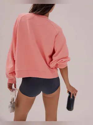 NWT Free People FP Movement Trackline Crew - Taffy Pink Coral - Large thumbnail 4