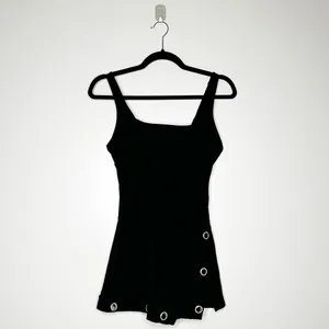 NEW Beyond Control Grommet Swim Tummy Control Dress Women's Black Size 8 thumbnail 2