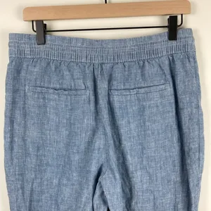 Athleta Retreat Linen Jogger Pants Womens Size 8 Blue Casual Pull On Lightweight thumbnail 9
