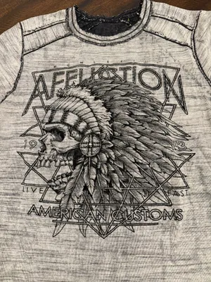 Affliction Reversible Thermal Shirt Mens XL Gray Long Sleeve Y2K Cyber thumbnail 2