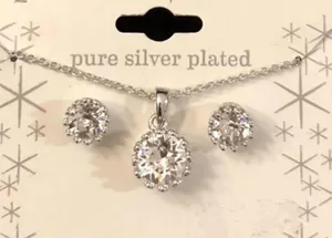 Swarovski New Silver Plated Necklace & Earrings thumbnail 2