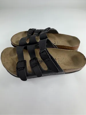 Betula by Birkenstock Black 3‎ Strap Sandals EU 39 US 8.5 Cork Footbed thumbnail 7