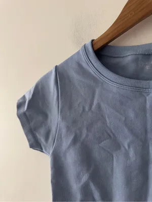 OFFLINE by Aerie Sidewalk Seamless Cropped T-Shirt Periwinkle Blue thumbnail 2