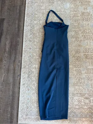 Revolve Lioness Navy Halter Ruched Maxi Dress thumbnail 7
