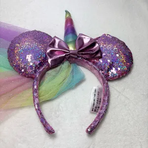 Disney Parks Minnie Unicorn‎ Sequined Ear Headband thumbnail 6