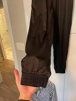 Boutique Satin Joggers Black thumbnail 3