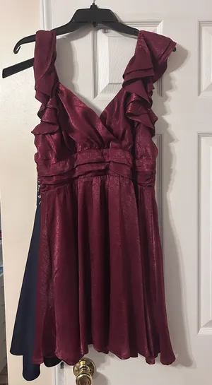 Altar'd State Burgundy Mini Dress thumbnail 1