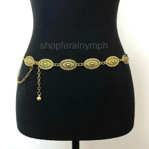 Vintage Y2K Western Gold-Tone Concho Chain Belt, Fits 16–39.5 Inches, X7GA1216 thumbnail 2