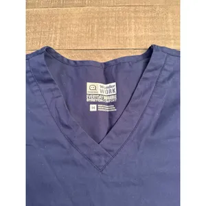 WonderWink Women's Navy Blue Short Sleeve Scrub‎ Top Size Medium thumbnail 2