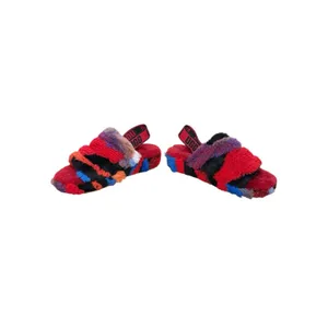 Ugg Woman'S Fluff Yeah‎ Slide Cali Collage Red Size 6/ 1118164/ Authentic thumbnail 4