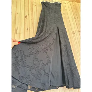 NWT Lulus Garden of Romance Black Floral Burnout Strapless Maxi Dress Gala Sz S thumbnail 5