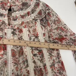 Anthropologie‎ Feather Bone Elena Floral Lace Trim Blouse Women's Size 4 thumbnail 7