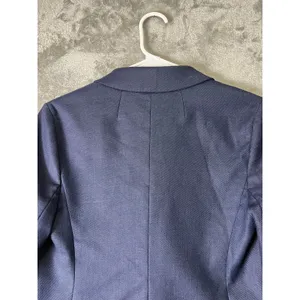J.Crew Parke Blazer Stretch Linen Navy Blue One Button Career Preppy Size 2 thumbnail 4