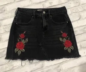 Pacsun black floral denim short skirt thumbnail 1
