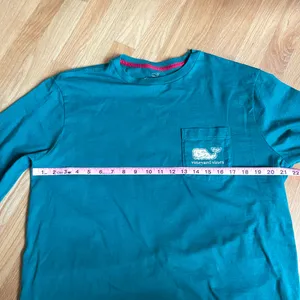 Vineyard Vines Men’s Long Sleeve Pocket T-Shirt Green Whale Logo 100% Cotton M thumbnail 7