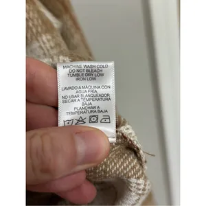NEW Fall Plaid Cropped Button Down Shacket in Ivory/Tan Clay - Size M thumbnail 6