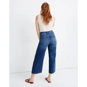 Madewell Wide-Leg Crop Jeans in Marsing Wash: Raw-Hem Edition Womens Sz 26 $128 thumbnail 2