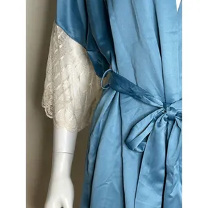 Flora Nikrooz‎ Gabby Lace Trim Satin Chermeuse Wrap Robe Women XS NWT thumbnail 5