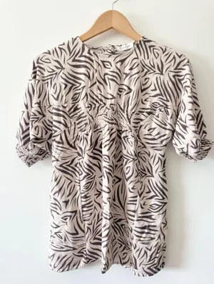 Jessica Simpson Women Short Sleeve Animal Print Blouse (Med) O216 thumbnail 2