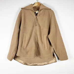 Varley Women's Olivia Borg Fleece Teddy Full Zip Jacket Chanterelle Beige Small thumbnail 1