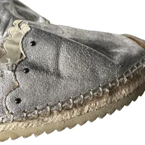 Karl Lagerfeld‎ Metallic Silver Espadrille Slides Slip on Shoes Women Size 7.5 thumbnail 9