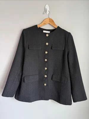 Tuckernuck POMANDER PLACE Black Tweed Jennings Jacket Large thumbnail 2