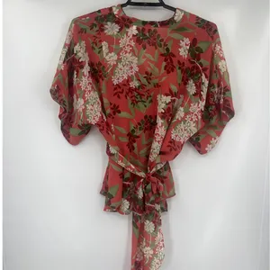 Emma Jame Boho 2 Piece Skirt Set Cottagecore Floral Rust Romantic Flowy Chiffon thumbnail 9