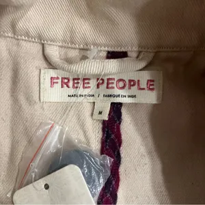 NWT Free People Highlands Peacoat Tea Combo Cream Canvas Cotton Size M thumbnail 3