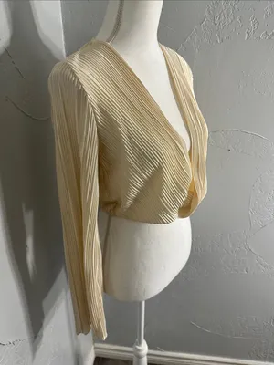 12th Tribe Cream Cropped Wrap Top thumbnail 4