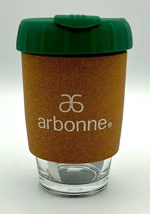 Arbonne glass‎ cup with lid D1 Green thumbnail 1