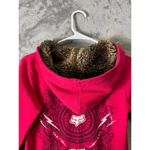 Fox Racing Y2K Pink Zip Hoodie Moto Girl Racing Graphic Back 2000s Fur Small‎ thumbnail 5